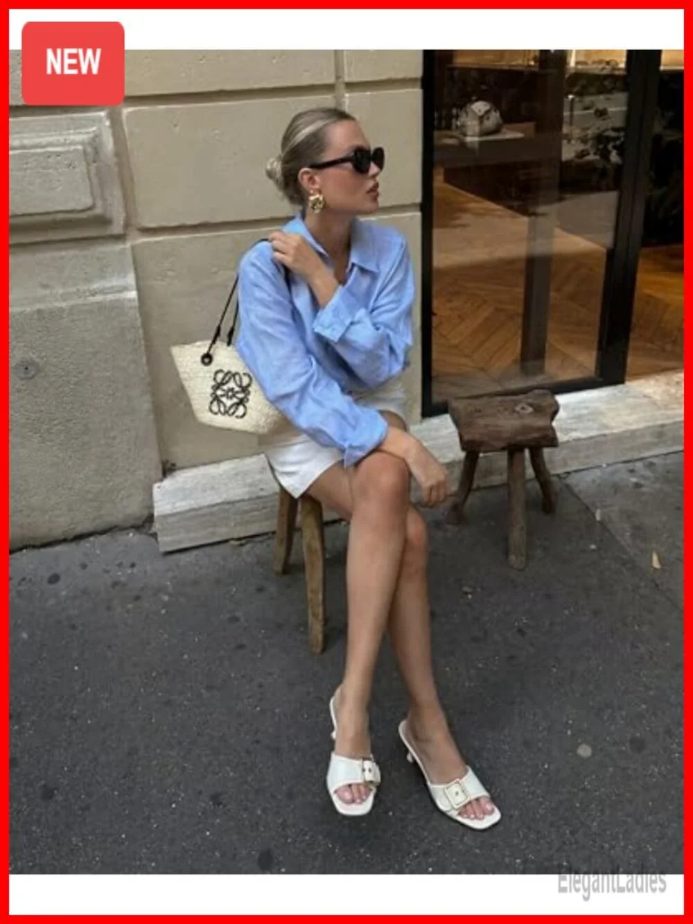 Kitten Heel Sandals Square Open Toe Slip On Buckle Mule Heels